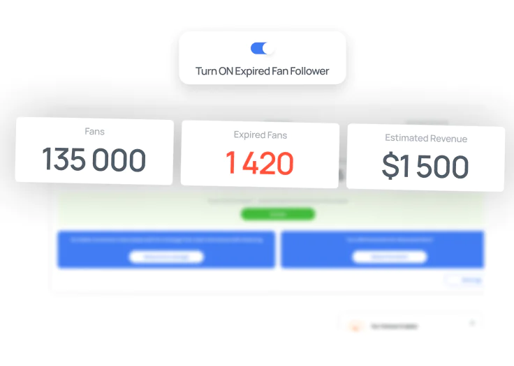 Illustration of feature switching on and off expired fans follower