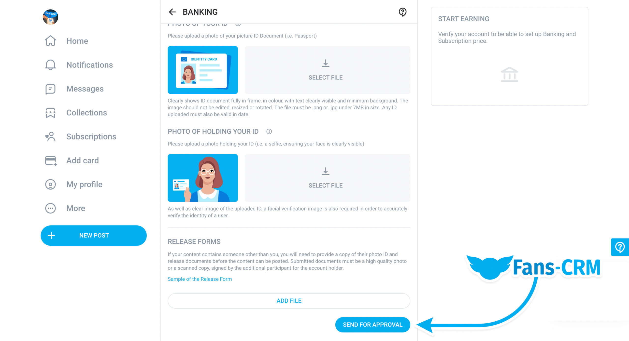 OnlyFans account sign-up and verification process walkthrough