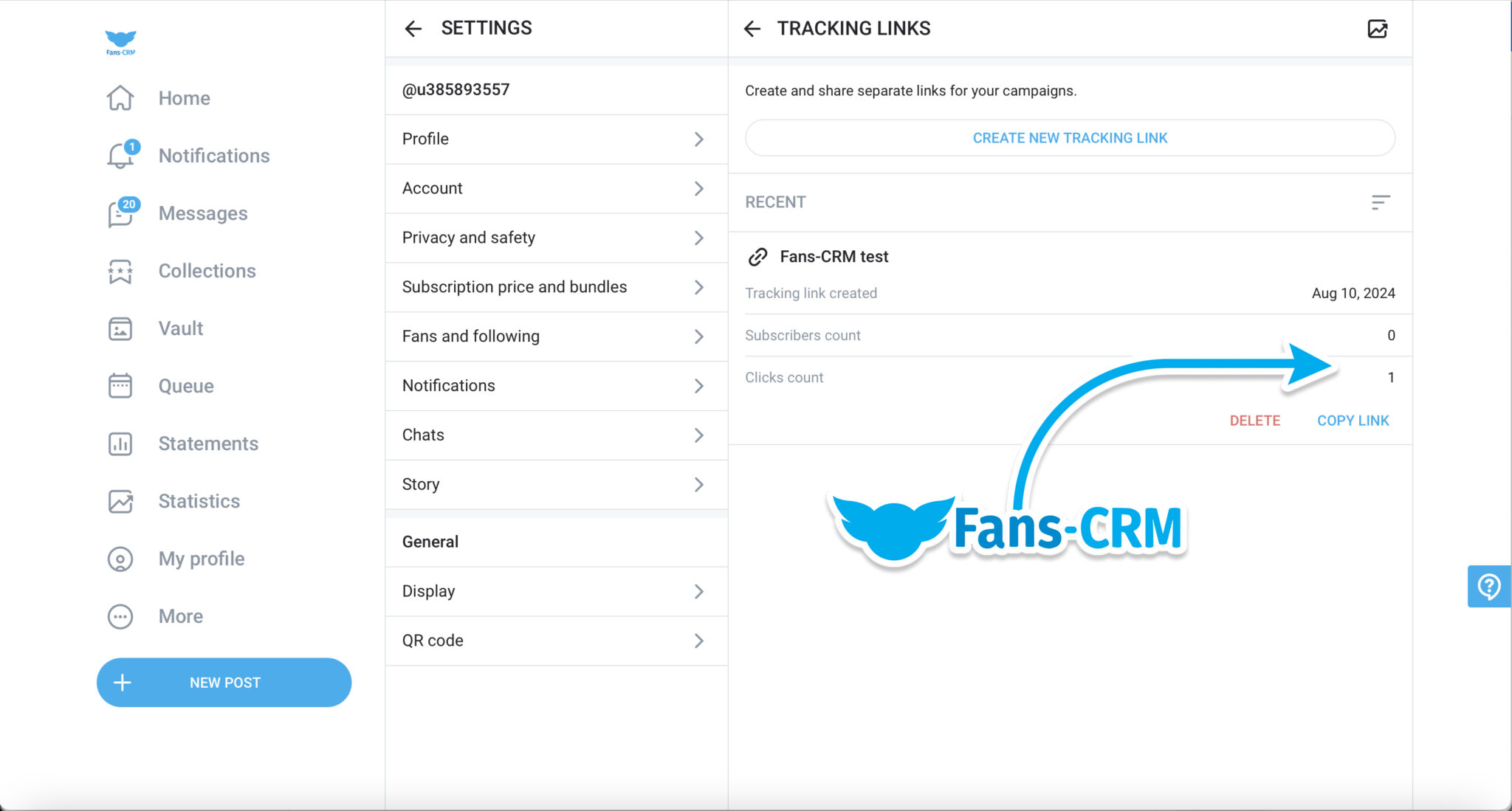 How to create a tracking link on OnlyFans? - Fans-CRM