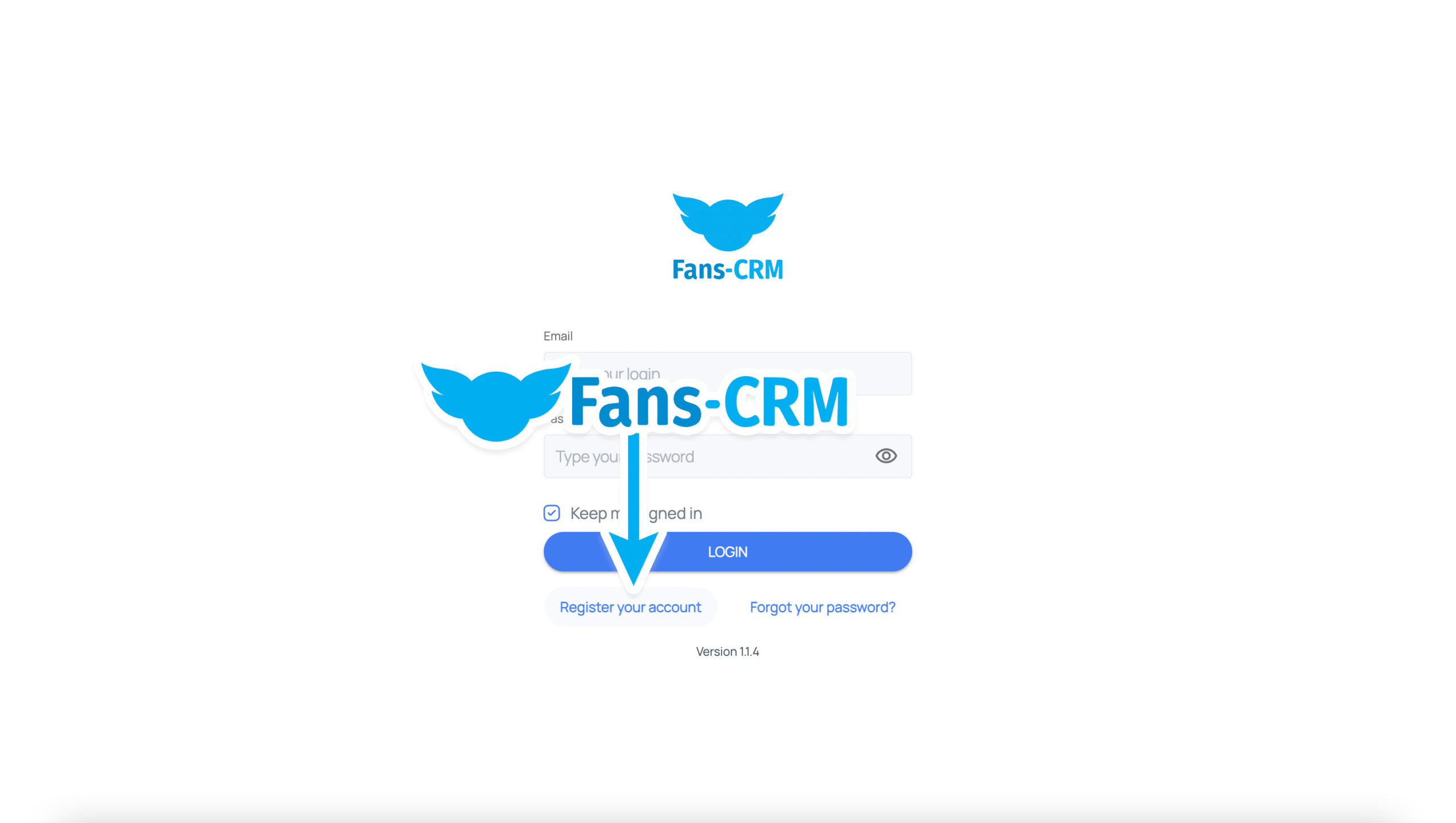 How to register account at fans crm